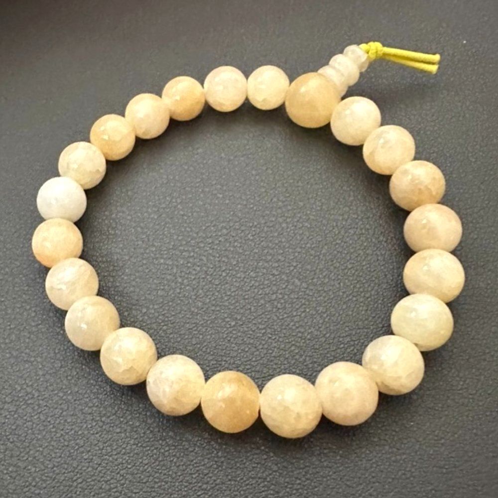 Honey Calcite Bracelet 6mm Natural Stones Handmade Stretch Beads Unisex